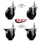 Service Caster 4 Inch Hard Rubber 12 Inch Threaded Stem Caster Set 2 Brakes SCC SCC-TS20S414-HRS-121315-2-PLB-2 - alternate 2
